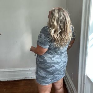 Faded Army Print T-Shirt Dress
